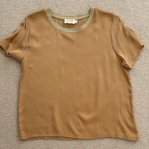 Women's Tan Short Sleeve Top